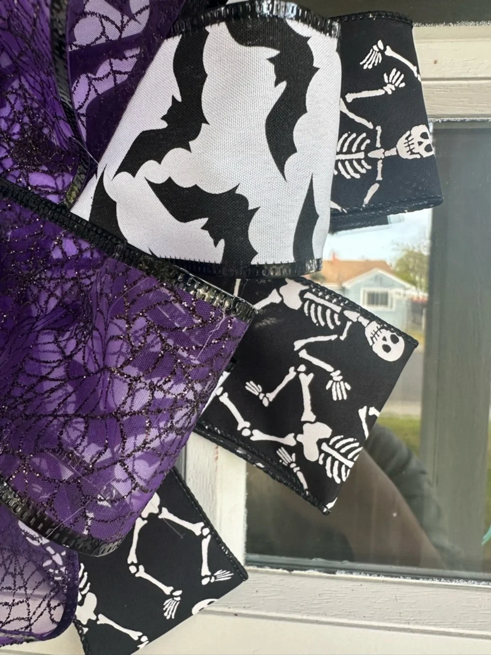 Halloween Ribbon Bow Wreath -  Decorative Door Décor